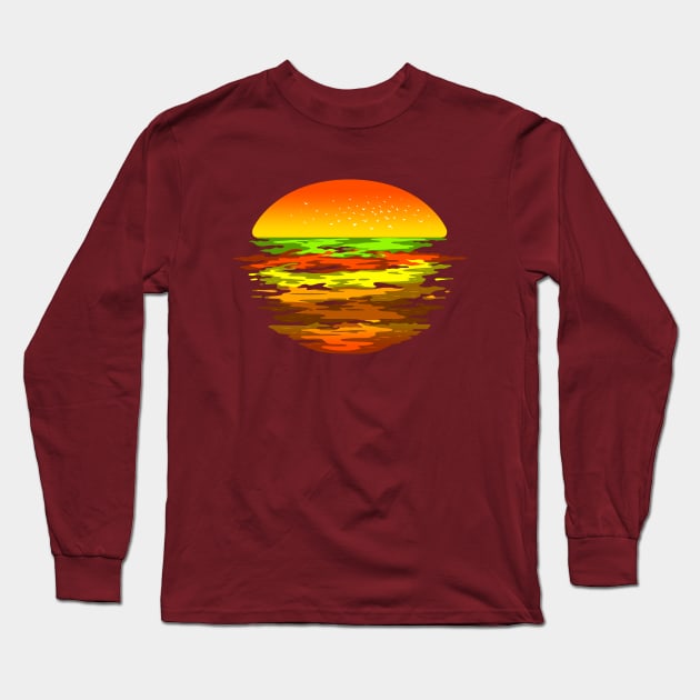 SUNSET BURGER Long Sleeve T-Shirt by ALFBOCREATIVE